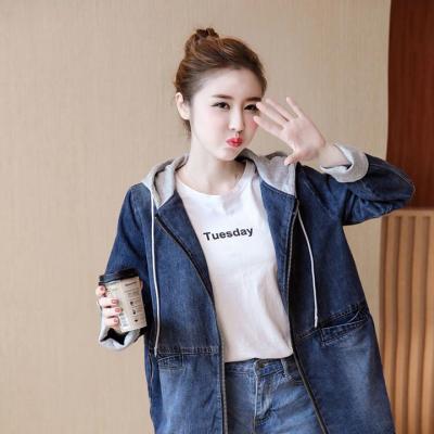 ÁO KHOÁC JEAN FORM DÀI PHỐI NÓN XÁM - NK341